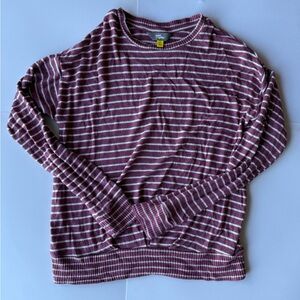 Rumi + Ryder Burgundy and White Striped Top